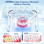 Ultrasonic Retainer Cleaner Machine – 45KHz Jewelry Cleaner Ultrasonic Machine- Ultrasonic Cleaner for Jewelry, Watch, Retainer, Denture, Mouth Guard, Toothbrush Head- Dark Blue