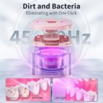 Ultrasonic Retainer Cleaner Machine, Ultrasonic UV Cleaner for Denture, Mouth Guard, Aligner, Toothbrush Head, Ultrasonic Jewelry Cleaner for All Dental Appliance (45kHz,200ml Pink)