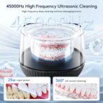 Ultrasonic Retainer Cleaner Machine – 45kHz Ultrasonic Cleaner for Dentures, Aligner, Mouth Guard, Whitening Trays, Toothbrush Head, Ultrasonic Jewelry Cleaner Machine for All Dental Appliances