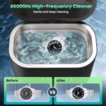 SUNLU Ultrasonic Jewelry Cleaner, 2700ML Ultrasonic Cleaning Machine with Digital Timer, Professional 46000Hz Cleaner for Daily Use, Glasses, Denture, Watches & More, Large Volume for Deep Cleaning