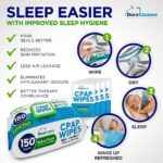 CPAP Mask Wipes – 150 Count Jumbo Pack + 6 Travel Wipes – DuraCleanse Extra Large, Extra Moist Cleaning Wipes for Full Face, Nasal Masks – Unscented Cleaner for CPAP Machine, Supplies and Accessories