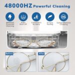 Ultrasonic Jewelry Cleaner, Ultrasonic Cleaner with 500ml, 40w Retainer Cleaner Machine, Jewelry Cleaner Ultrasonic Machine for Eye Glasses, Ring, Earring, Necklaces, Watch Strap, Makeup Brush