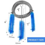 Flexible Drain Spring Double Head Hose Brush-Brush Diameter 15mm 19mm -CPAP Tube Cleaning Brush-Suitable for Most CPAP Hose Type (Blue)