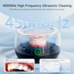 Ultrasonic Retainer Cleaner U-V Light for Dentures, 45kHz Mouth Guard, Aligner, Toothbrush Head, Jewelry, Portable Cleaner for All Dental Appliances at-Home or Travel 200ML (Black)