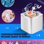 Ultrasonic Jewelry Cleaner Machine with Variable-Frequency Tech(42-45 KHz) and 3-speed Mode, 190ML Portable Denture Cleaner, Ultrasonic Retainer Cleaner for Dentures, Rings & Mouthguards & Aligners