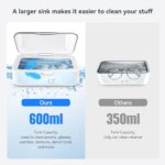 kunphy Ultrasonic Retainer Cleaner, Professional Denture Cleaner Machine with 20oz Capacity for Mouth Guard, Aligner, Whitening Tray, Ultrasonic Retainer Cleaner Machine