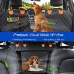 EasyHaWei Dog Car Seat Cover for Back Seat 600D Scratchproof Nonslip Durable Waterproof Cars Pet Backseat Covers with Mesh Window Dogs Hammock for Car?SUV, Truck (54″ W x 58″ L)