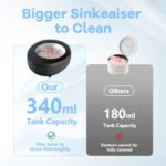 Ultrasonic Cleaner for Jewelry, Retainer, Dentures, 48kHz, 11.5oz(340ml), 40W Portable Ultrasonic Cleaner for Necklaces, Watch Bands, Toothbrush Heads, Blade Razor