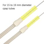 CPAP Tube Cleaning Brush, Hose Brush, 7 ft, Stainless Steel, with Mask Brush, for Universal Hose Diameters 19mm and 15mm (Yellow)