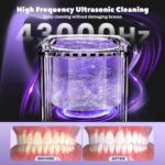 UV Ultrasonic Cleaner for Dentures,43kHz Sterilizing Ultrasonic Jewelry Cleaner for Retainer, Mouth Guard, Aligner,Braces,Toothbrush Head,200ml Professional Cleaner Machine for Pacifier,Shaver Head