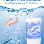 Ultrasonic Jewelry Cleaner, Retainer Cleaner for Mouth Guard, Teeth Aligner, Toothbrush Heads, Ultrasonic Cleaner for Dentures with One-Touch Operation and Automatic Power-Off Protection