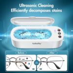 Jewelry Cleaner Ultrasonic Machine, Professional Ultrasonic Jewelry Cleaner with 3 Timer Modes 270 ml Large Capacity with Tongs for Glasses, Jewelry, Watch and Denture