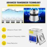 VEVOR Ultrasonic Cleaner 1.3L Professional Ultrasonic Cleaner with Digital Timer 40kHz Excellent Ultrasonic Cleaning Machine 110V for Jewelry, Watch, Ring, Coin, Diamond, Eyeglasses