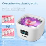 Qinkada Ultrasonic Jewelry Cleaner, 45kHz Cleaner for Denture, Mouth Guard, Aligner, Toothbrush Head, Watch, Ring, Silver, Gold, Ultrasonic Jewelry Cleaner Portable for Home and Travel (White)