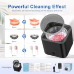 Ultrasonic Retainer Cleaner: L-Link Ultrasonic Dental Cleaner Machine for Retainers, 190ML Stainless Steel Tank for Jewelry, Ring, Denture, Toothbrush Head, Diamonds, Rings, Shaver Head