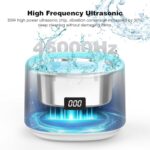 SWAREY Ultrasonic U-V Cleaner for Dentures 45KHz 30W Ultrasonic Retainer Cleaner 230ML Portable Ultrasonic Cleaner for All Dental Appliances, Mouth Guard, Braces, Aligner, Toothbrush Heads, Jewelry