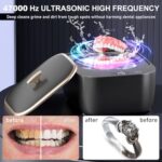 Ultrasonic Retainer Cleaner Machine, Portable U-V Light Cleaner for Denture, Mouth Guard, Aligner, Braces,Toothbrush Head, 47kH Ultrasonic Jewelry Cleaner for All Dental Appliance