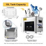 10L Ultrasonic Cleaner 28/40khz Dual Frequency Professional Ultrasonic Cleaner with Heater&Timer for Glasses Parts Dental Instruments Wrench Tools Industrial Parts Cleaning