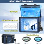 UVC Sanitizer Box Ozone Free with Timer, Portable Large Cleaner Bag with USB Port, UV Light Blue Tote for Mask, Cell Phone, Baby Bottle, Key, Towel 12L/3.17 gal