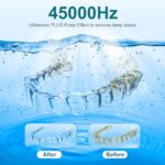 Hossili Ultrasonic Retainer Cleaner Machine, 45kHz 200ML Dental Cleaning Pod with 4 Wash Modes, Digital Timer for Denture Cleaner, Aligners, Mouth Guards, Braces, Jewelry & Toothbrush Heads (White)