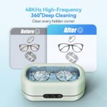BYASKZIV Ultrasonic Jewelry Cleaner, 50KHz Ultrasonic Cleaner Machine with 304 Stainless Steel for Jewelry, Eyeglasses, Rings, Watch Strap, Dentures, Dual Cleaning Modes(Green)