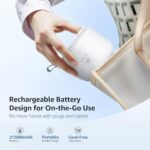 Guyyr Ultrasonic Retainer Cleaner Machine: 48kHz Rechargeable Cordless Denture Cleaner – Waterproof Ultrasonic Jewelry Cleaner – 200ML Dental Cleaning Pod for Mouth Guard, Aligner, White