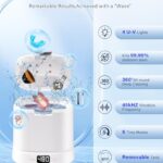 IAULF Ultrasonic Retainer Cleaner Machine, Dental Cleaning Pod, Sonic Retainer Cleaner Machine with Digital Timer for Dentures, Aligners, Braces, Night Guards, Jewelry 45kHz/319ml (White)