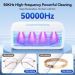 Ultrasonic Jewelry Cleaner,50Khz Professional Jewelry Cleaner Ultrasonic Machine for Jewelry, Eyeglasses, Rings, Watch Strap, Dentures, 304 Stainless Steel Tank
