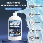 Makes 2.2 Gallons Concentrated Ultrasonic Cleaner Solution – Safe for All Metals Ultrasonic Carburetor Cleaner, Ultrasonic Cleaning Solution for Engine Parts, Removes Dirt & Grease (32 Ounces)