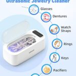 Ezhaus Ultrasonic Jewelry Cleaner, 48KHz Professional Ultrasonic Cleaner with Function Display, 30W Jewelry Cleaner Ultrasonic Machine for Necklaces, Eyeglasses, Dentures, etc (Includes Storage Bag)