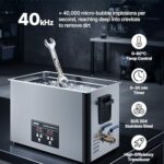 VEVOR 30L Ultrasonic Cleaner, Professional Ultrasonic Cleaner Machine with Cleaning Basket & Digital Display, 480W Stainless Steel 40kHz Industrial Cleaning Machine for Parts, Carburetors, Instruments