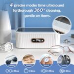 2025 Upgrade Ultrasonic Jewelry Cleaner 47KHz, Professional Ultrasonic Machine with 5 Cleaning Modes & One-Touch Operation, 304 Stainless Steel Tank for Jewelry, Glasses, Watches, and Dentures
