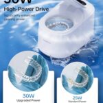 30W Ultrasonic Retainer Cleaner Machine,IPX7 Waterproof Dental Cleaning Pod,45kHz Denture Dome With UV Light,3 Modes, Digital Timer for Night Guard, Mouth Guard, Braces with 230ml Tank(Grey)