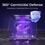 Syufoo Ultrasonic Retainer Cleaner Machine, 45kHz Rechargeable Retainer Cleaner with 4 UV Lights, W200 Ultrasonic Cleaner for Retainers, Aligners, Mouth Guards, Night Guards & Dentures