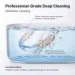 Dental Ultrasonic Retainer Cleaner Machine, 45kHz Ultrasonic Denture Cleaner with 200ML Capacity & 4 Modes for Dentures, Retainers, Mouth Guard, Toothbrush Heads, Jewelry-White