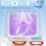 Ultrasonic Retainer Cleaner Machine 48kHz, Cordless Dental Pod Ultrasonic Jewelry Cleaner Portable with Digital Timer & 200ML for Denture, Aligner, Night Mouth Guard, Braces, Toothbrush Deep Cleaning
