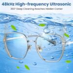 Ultrasonic Cleaner, 48kHz Professional Ultrasonic Jewelry Cleaner for Eyeglasses, Jewelry, Rings, Watch Straps, Dentures and More, Dual Cleaning Modes & 304 Stainless Steel Tank, 400ML Capacity, White