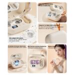 Ultrasoniccontact Lens Cleaner, Contact Lens Cleaner Machine, Portable Electric Ultrasonic Eyeglass Cleaning Case, ContactLens Applicator Tool with Digital Display, for Gym Sports Home Travel