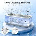 650ML Upgrade Ultrasonic Jewelry Cleaner, 49KHz Ultrasonic Cleaner Machine for Jewelry, Eyeglasses, Rings, Watch Strap, Dentures, 40W Ultrasonic Glasses Cleaner with 3 Modes, 304 Stainless Steel Tank
