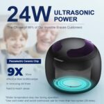 Upgraded Ultrasonic Retainer Cleaner, 45kHz Retainer Cleaner Machine for Denture Cleaner, Retainer Cleaner, Mouth Guard Cleaner, Night Guard Cleaner, Denture Cleaner with 200ML Dental Cleaning Pod