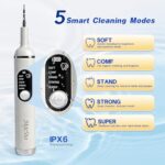 Ultimate Electric Teeth Cleaner – Ultrasonic Tooth Cleaning, Violet Light Protection, 316F Stainless Steel Heads, 5-Speed Modes, IPX6 Waterproof, Oral Care Kit with 11 Accessories? (White)