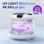 UMPOPO Ultrasonic Retainer Cleaner Machine 48kHz, Dental Cleaning Pod, Ultrasonic Retainer Cleaner for Dentures, Aligners, Mouth Guards, Toothbrush Heads and Jewelry with 200ML Capacity, LAB Supply