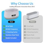 Magnasonic Ultrasonic Cleaner – 20oz Tank Ultrasonic Retainer Cleaner w/ 8oz Gem & Jewelry Cleaner Concentrate Solution, Digital Timer, 5 Cleaning Modes for Glasses, Rings, Dentures, Tools, Aligners