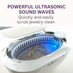GemOro LUXESPA | Personal Ultrasonic Jewelry & Eyeglass Cleaner with 5 User-Programmable Timed Cleaning Cycles | Professional Performance Machine for Rings Watches Glasses Earrings Retainers