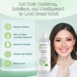 KUNPHY Ultrasonic Retainer Cleaner Solution Concentrate-Professional Cleaning of Retainers, Denture, Invisible Aligners, Mouth Guards, Night Guards, Remove Odors, Discoloration & Stains 1.8 oz(Mint)