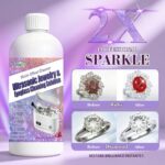 Ultrasonic Jewelry Cleaner Solution Concentrate – Gentle on Gold, Silver, Gemstones, Eyeglasses & Dentures, Removes Odors, Stains & Discoloration – Compatible with All Ultrasonic Cleaners, 16.9 fl oz