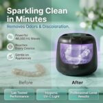 COJA Dental Cleansing Pod PRO + UV | Rechargeable Ultrasonic Retainer Cleaner Machine | 48kHz Ultrasonic Dental Pod for Mouthguard, Dentures & Aligners | 3 Cleaning Modes | Tablets Included