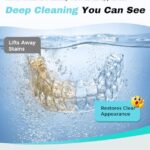 Ultrasonic Retainer Cleaner Machine, 45kHz Deep Gentle Dental Cleaning Pod with 304 Stainless Steel Tank, 4 Cleaning Modes for Aligners, Dentures, Mouth Guards, Night Guards, Toothbrush Heads