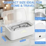 Ultrasonic Jewelry Cleaner, 49KHz Ultrasonic Cleaner Machine for Jewelry,Glasses,Rings,Watch Strap,Dentures,Retainers,Coins with 5 Modes,27oz 304 Stainless Steel Tank (White)